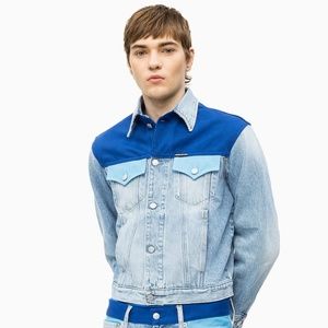 calvin klein jeans classic colorblock trucker jacket